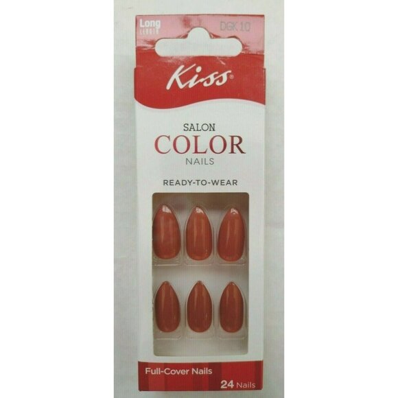 Kiss Press On Full Cover Nails - Ready to Wear Burnt Sienna - Almond - 24 Pieces - Picture 2 of 5